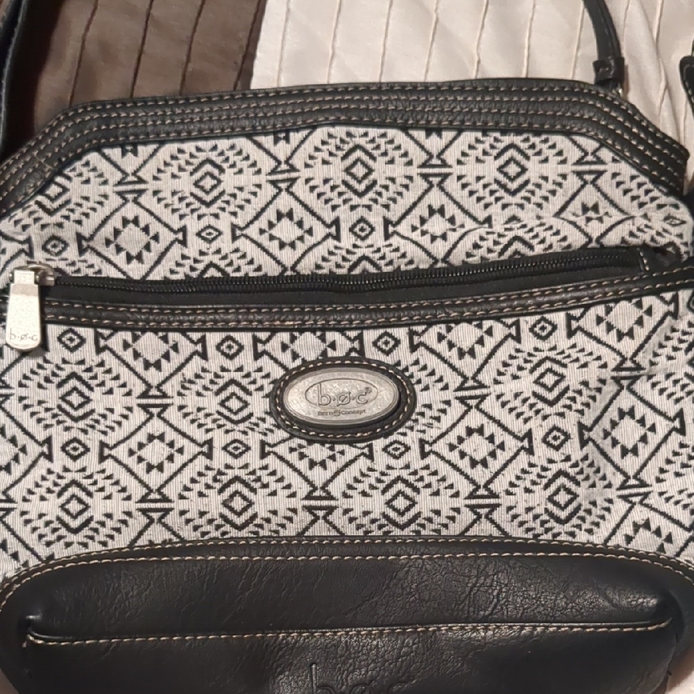 b.o.c. Black and White Shoulder Bag with Elegant Design